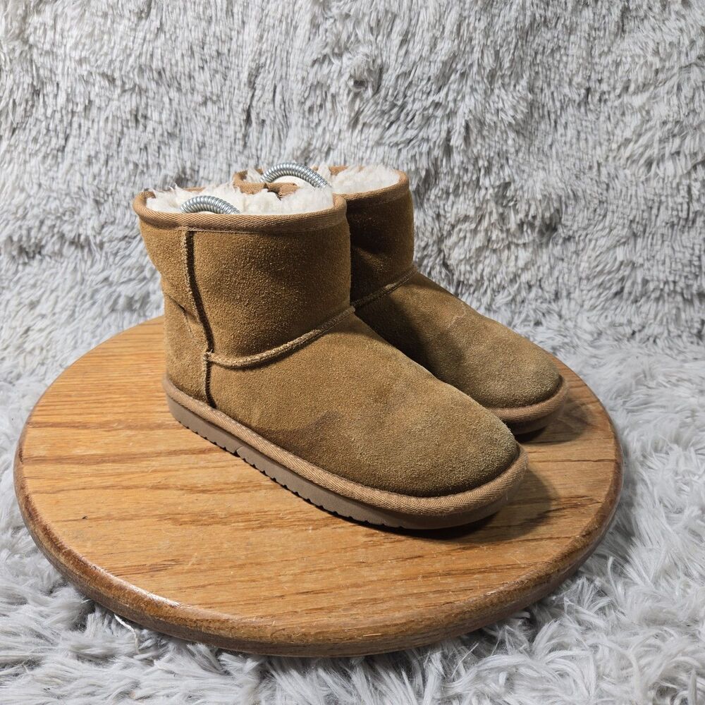 Koolaburra By Ugg Luxury Mini Boot Kids Booties Unisex Sz 1 Chestnut Suede Koola
